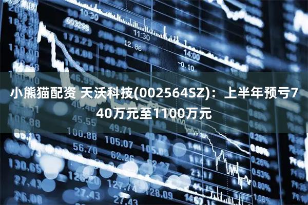 小熊猫配资 天沃科技(002564SZ)：上半年预亏740万元至1100万元